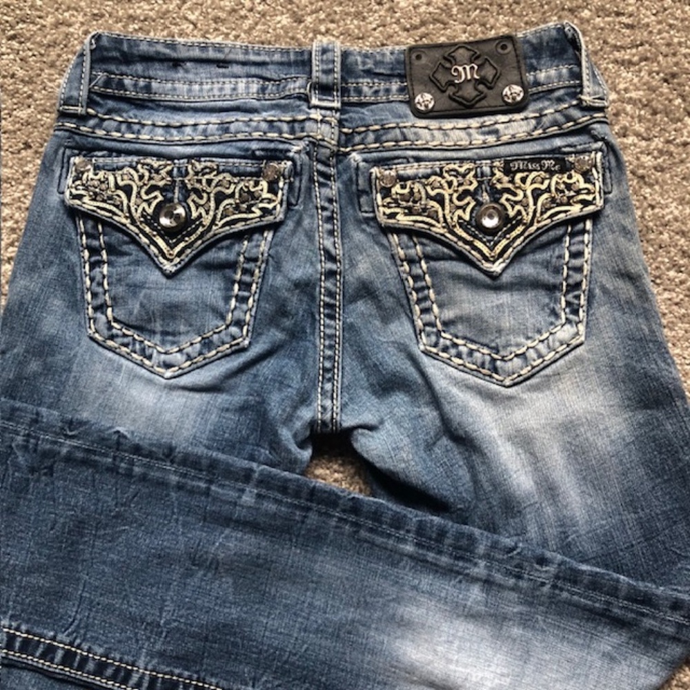 Miss Me Embellished Jeans Straight Leg size 25